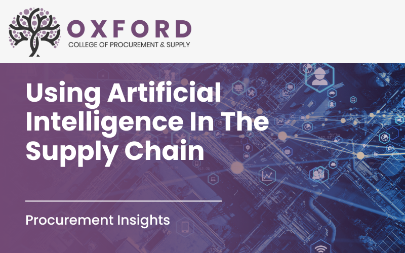 Blog header reads 'Using Artificial Intelligence In The Supply Chain'