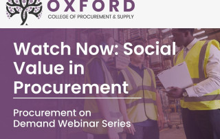 The Webinar blog post reads "Watch Now: Social Value in Procurement"
