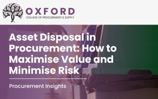 Asset Disposal in Procurement: How to Maximise Value and Minimise Risk